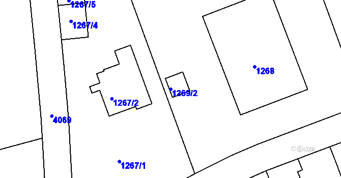 Parcela st. 1269/2 v KÚ Dejvice, Katastrální mapa