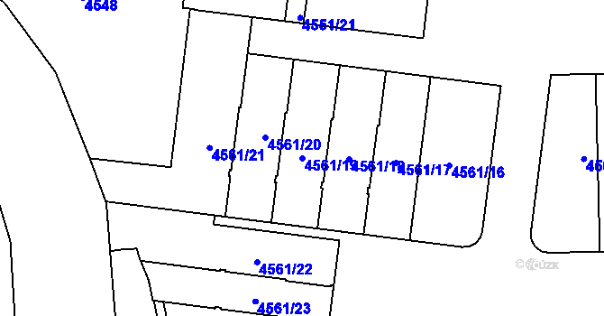 Parcela st. 4561/19 v KÚ Dejvice, Katastrální mapa