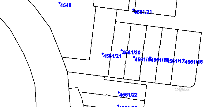 Parcela st. 4561/21 v KÚ Dejvice, Katastrální mapa