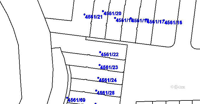 Parcela st. 4561/22 v KÚ Dejvice, Katastrální mapa