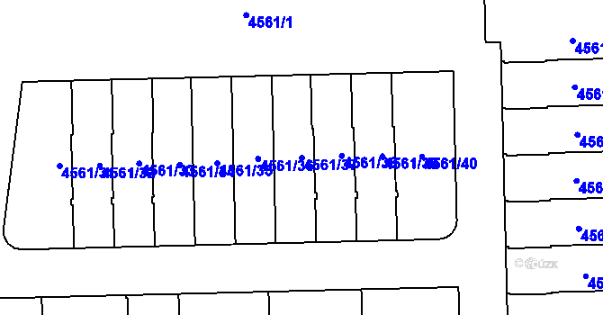 Parcela st. 4561/37 v KÚ Dejvice, Katastrální mapa