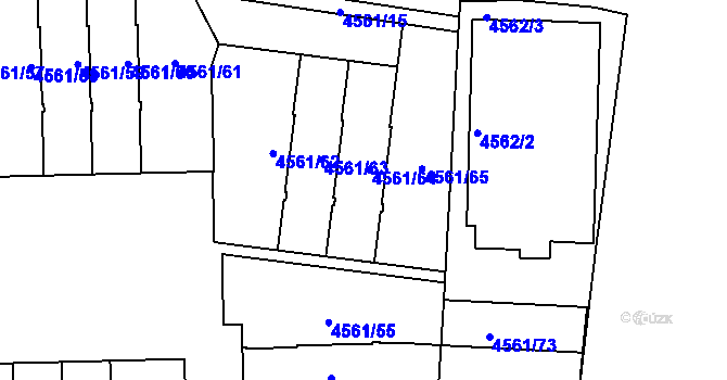 Parcela st. 4561/64 v KÚ Dejvice, Katastrální mapa