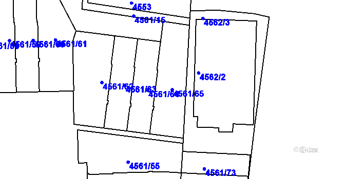 Parcela st. 4561/65 v KÚ Dejvice, Katastrální mapa