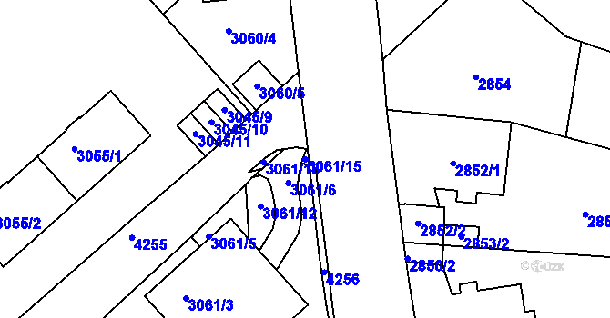 Parcela st. 3061/15 v KÚ Dejvice, Katastrální mapa