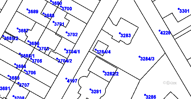 Parcela st. 3284/4 v KÚ Dejvice, Katastrální mapa