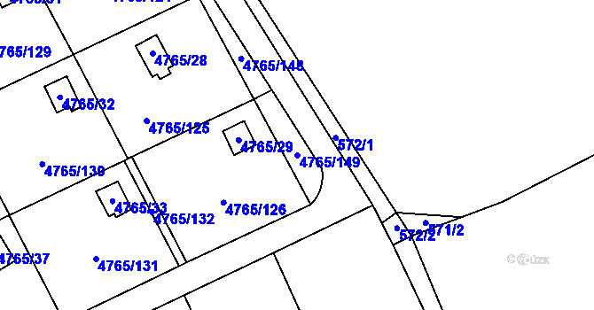 Parcela st. 4765/149 v KÚ Dejvice, Katastrální mapa