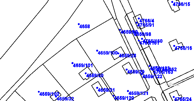 Parcela st. 4659/100 v KÚ Dejvice, Katastrální mapa
