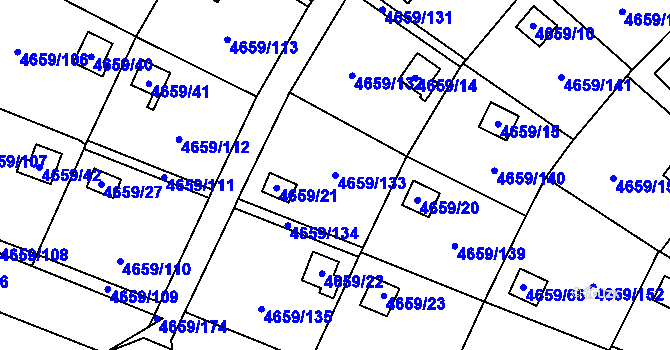 Parcela st. 4659/133 v KÚ Dejvice, Katastrální mapa