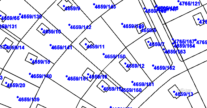 Parcela st. 4659/150 v KÚ Dejvice, Katastrální mapa