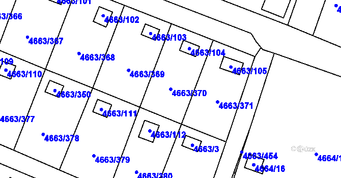 Parcela st. 4663/370 v KÚ Dejvice, Katastrální mapa