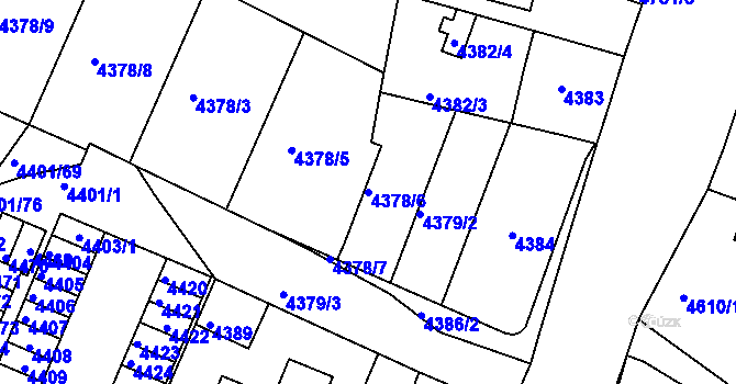 Parcela st. 4378/6 v KÚ Dejvice, Katastrální mapa