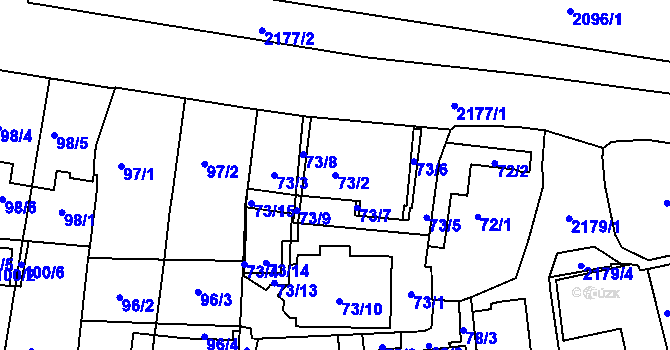Parcela st. 73/2 v KÚ Střešovice, Katastrální mapa