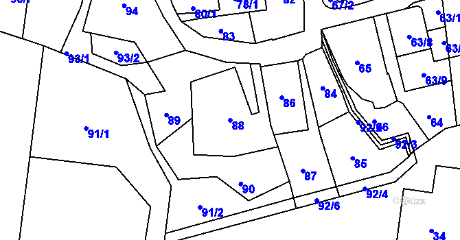 Parcela st. 88 v KÚ Střešovice, Katastrální mapa