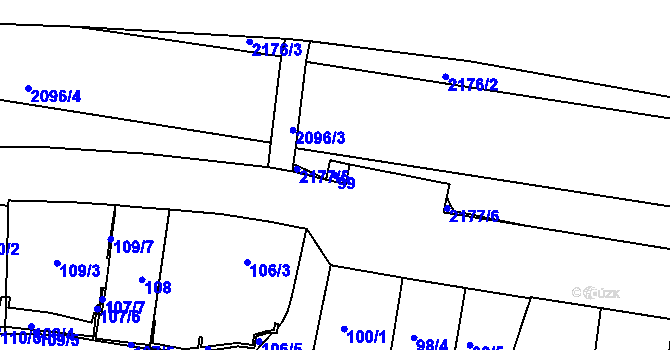 Parcela st. 99 v KÚ Střešovice, Katastrální mapa