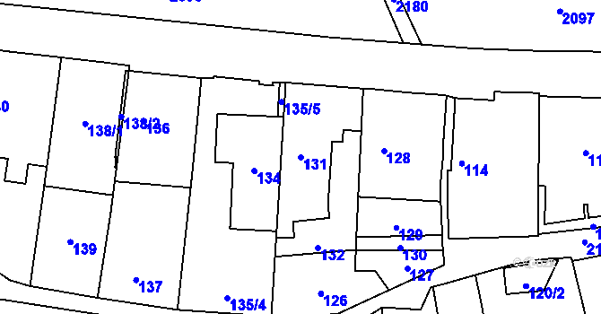 Parcela st. 131 v KÚ Střešovice, Katastrální mapa