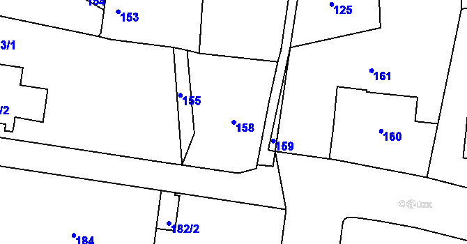 Parcela st. 158 v KÚ Střešovice, Katastrální mapa