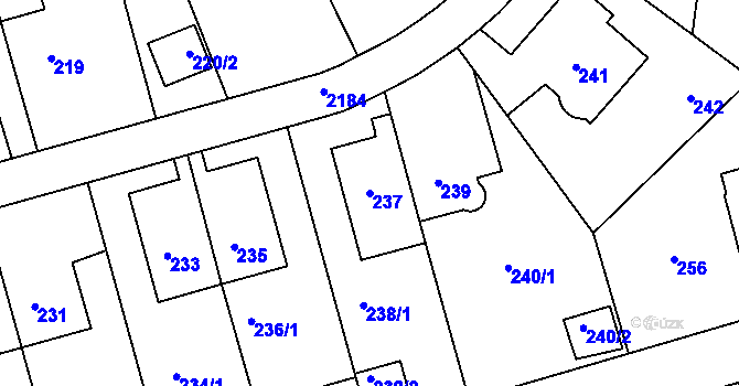 Parcela st. 237 v KÚ Střešovice, Katastrální mapa