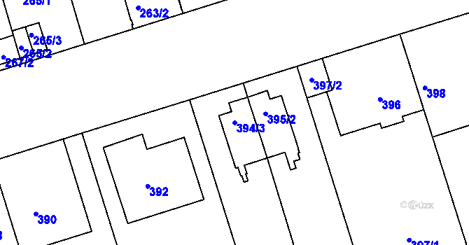 Parcela st. 394/3 v KÚ Střešovice, Katastrální mapa