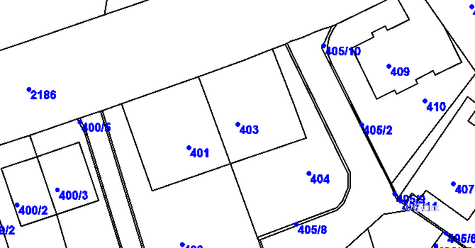 Parcela st. 403 v KÚ Střešovice, Katastrální mapa