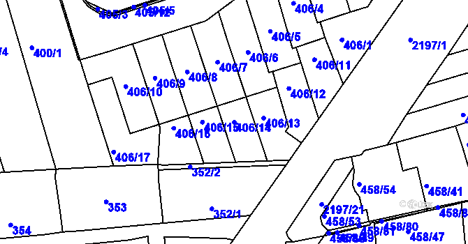 Parcela st. 406/14 v KÚ Střešovice, Katastrální mapa