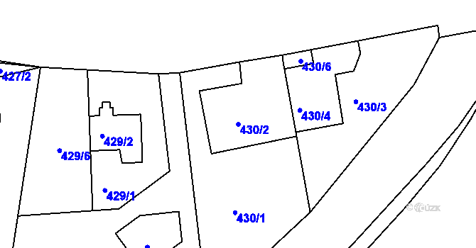 Parcela st. 430/2 v KÚ Střešovice, Katastrální mapa