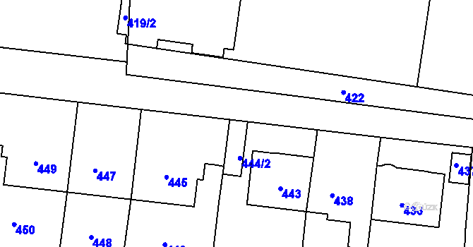 Parcela st. 444/3 v KÚ Střešovice, Katastrální mapa