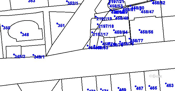 Parcela st. 458/40 v KÚ Střešovice, Katastrální mapa