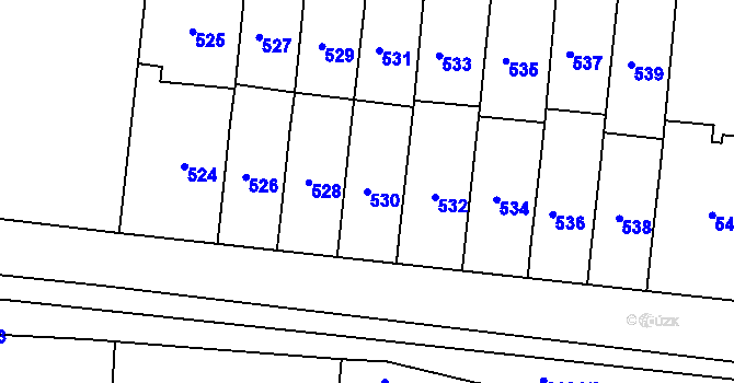 Parcela st. 530 v KÚ Střešovice, Katastrální mapa