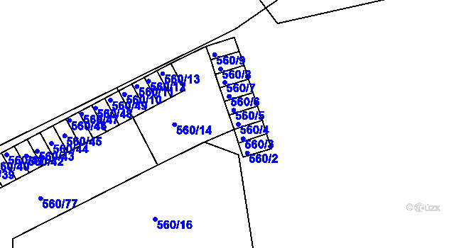 Parcela st. 560/4 v KÚ Střešovice, Katastrální mapa
