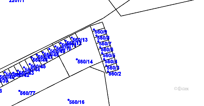 Parcela st. 560/5 v KÚ Střešovice, Katastrální mapa