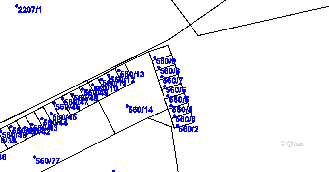 Parcela st. 560/6 v KÚ Střešovice, Katastrální mapa