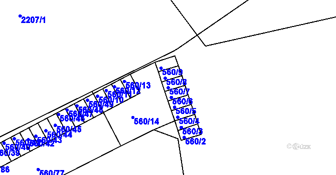 Parcela st. 560/7 v KÚ Střešovice, Katastrální mapa