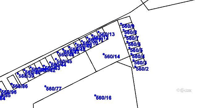 Parcela st. 560/14 v KÚ Střešovice, Katastrální mapa