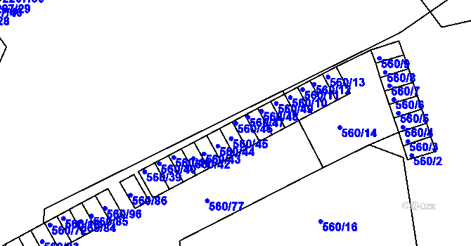Parcela st. 560/46 v KÚ Střešovice, Katastrální mapa