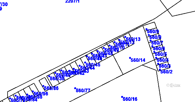 Parcela st. 560/48 v KÚ Střešovice, Katastrální mapa