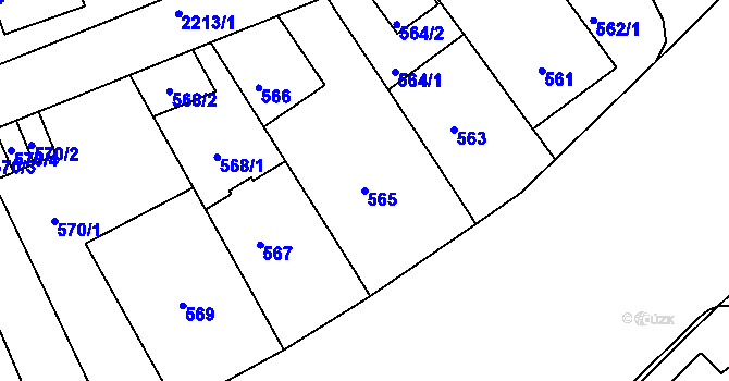 Parcela st. 565 v KÚ Střešovice, Katastrální mapa