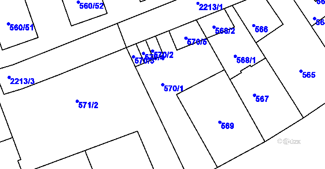 Parcela st. 570/1 v KÚ Střešovice, Katastrální mapa