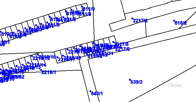 Parcela st. 611/21 v KÚ Střešovice, Katastrální mapa