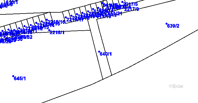 Parcela st. 640/1 v KÚ Střešovice, Katastrální mapa