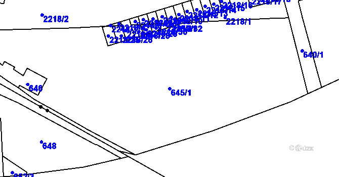 Parcela st. 645/1 v KÚ Střešovice, Katastrální mapa