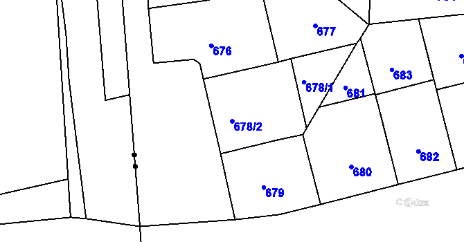 Parcela st. 678/2 v KÚ Střešovice, Katastrální mapa