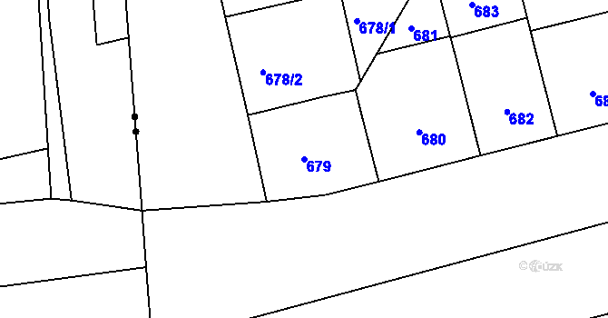 Parcela st. 679 v KÚ Střešovice, Katastrální mapa