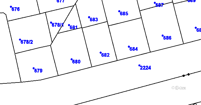 Parcela st. 682 v KÚ Střešovice, Katastrální mapa