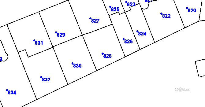 Parcela st. 828 v KÚ Střešovice, Katastrální mapa