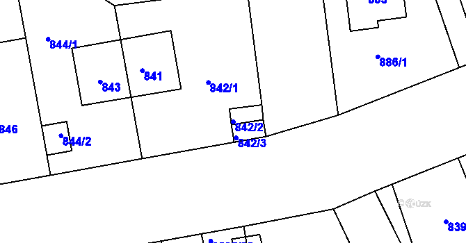 Parcela st. 842/2 v KÚ Střešovice, Katastrální mapa