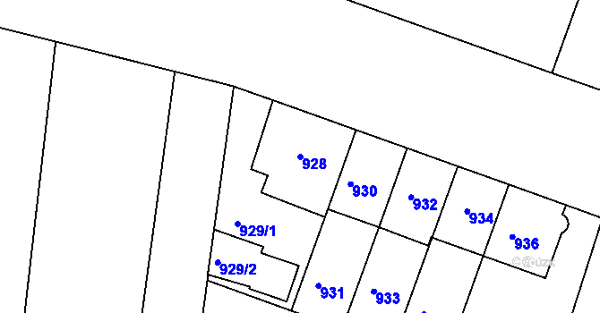 Parcela st. 928 v KÚ Střešovice, Katastrální mapa