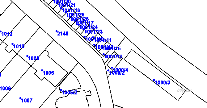 Parcela st. 1001/13 v KÚ Střešovice, Katastrální mapa