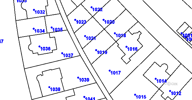 Parcela st. 1019 v KÚ Střešovice, Katastrální mapa