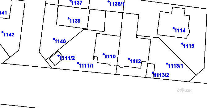 Parcela st. 1110 v KÚ Střešovice, Katastrální mapa