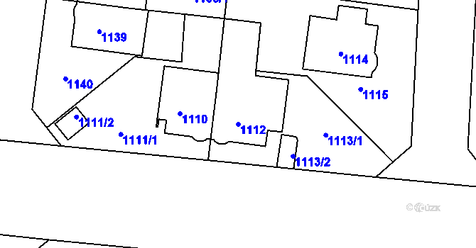 Parcela st. 1112 v KÚ Střešovice, Katastrální mapa